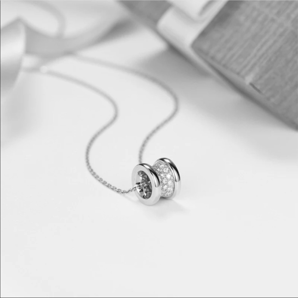 New Women’s Fancy Silver Diamond Necklace - Picture 3 of 5